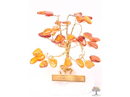 Drzewko szczęścia z bursztynu 6 cm - R0 - #172