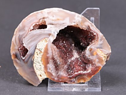 Achát peříčkový 8 cm - geoda - Top kvalita - #248