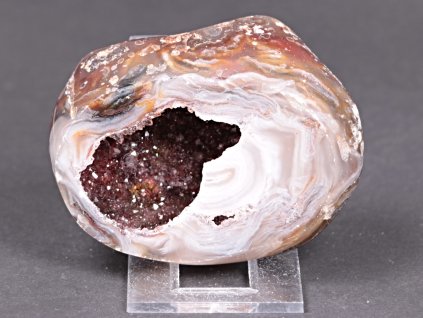 Achát peříčkový 8 cm - geoda - Top kvalita - #256
