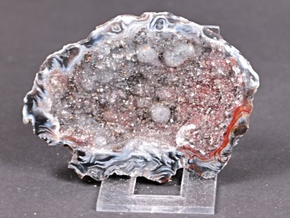 Achát peříčkový 8 cm - geoda - Top kvalita - #289