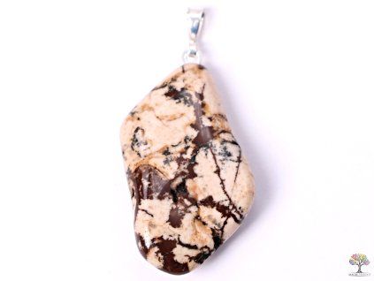 Jasper zebra stone pendant, size M - #01