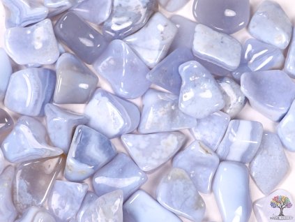 Kamień tromlovaný Chalcedon niebieski L rozmiar 20 - 45 mm - Brazylia #65