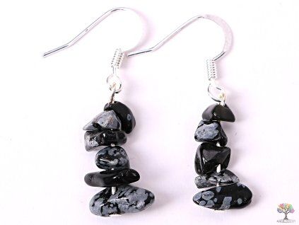 Flake Obsidian Earrings #44