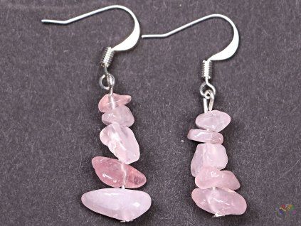 Earrings from Rose quartz #57