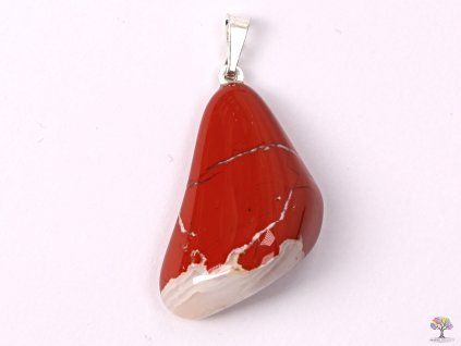Red jasper stone pendant, size M - #24
