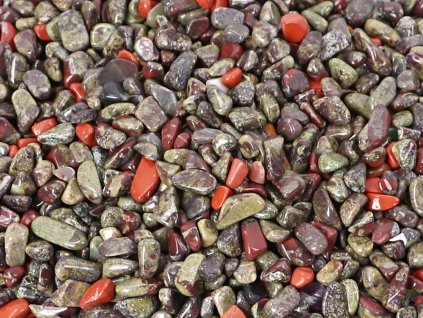Kamienie tromlowane Jaspis Epidot XXS rozmiar 4 - 12 mm - Brazylia #87