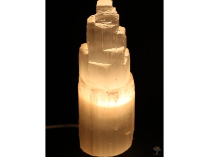 Lampa selenitowa elektryczna 25 cm – 2–3 kg – naturalny kamień
