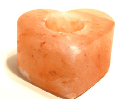 Solna świecznik na świeczkę SRDCE - naturalny polerowany - 0,8 - 1,2 kg - lampa solna