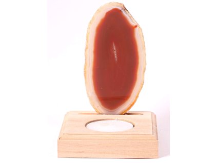 Świecznik z agatu, płaski, 10 cm - najwyższa jakość #186