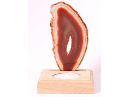 Świecznik z agatu, płaski, 11 cm – najwyższa jakość #187