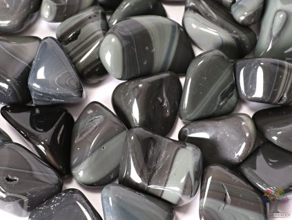 Tromlovaný kámen Obsidián platinový XXL velikost 35 - 45 mm - USA #232