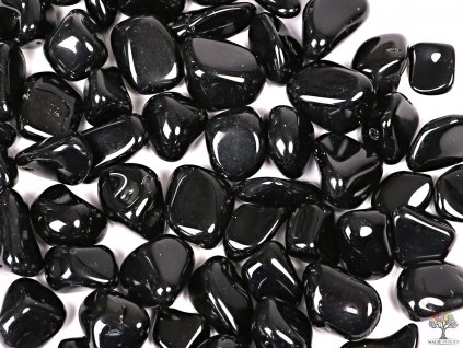 Tromlovaný kámen Obsidián černý L velikost 20 - 40 mm - USA #326