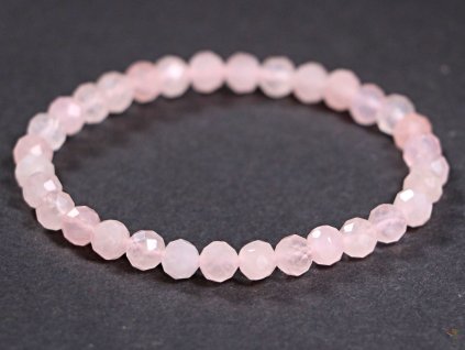 Náramek Růženín 6 mm fazetovaný #18 z přírodních kamenů