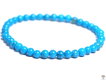 Náramek Tyrkenit tmavý 4 mm kuličky #14 barvený howlit