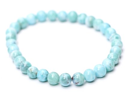 Náramek Larimar 6 - 7 mm z přírodních kamenů #175 TOP kvalita