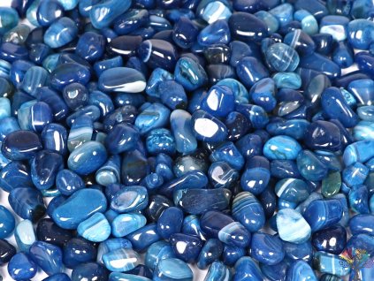 Tromlovaný kámen Achát modrý S velikost 10 - 20 mm - Brazílie #345