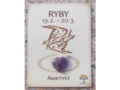 Kámen podle znamení - RYBY - tvar srdce
