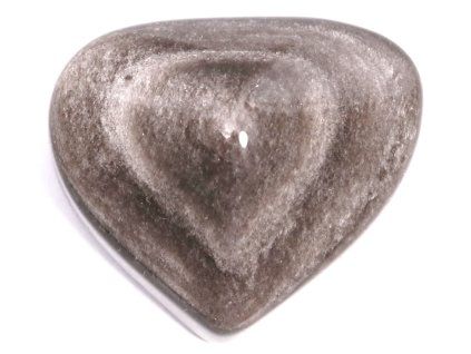 Silver obsidian heart 47g specific #01