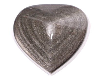 Silver obsidian heart 48g specific #03