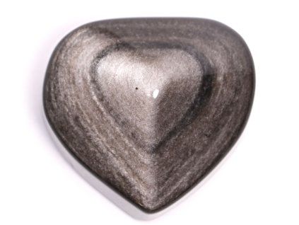 Silver obsidian heart 150g specific #04