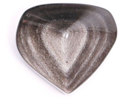Silver obsidian heart 61g specific #06