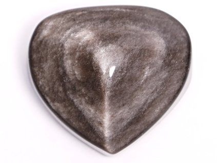 Silver obsidian heart 46g specific #07