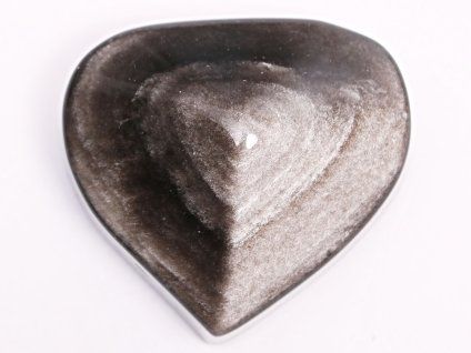 Silver obsidian heart 90g specific #12