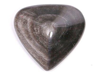 Silver obsidian heart 46g specific #13