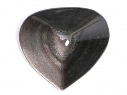 Srdce obsidián stříbrný 48g konkrétní #20