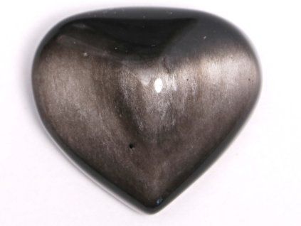 Silver obsidian heart 29g specific #22