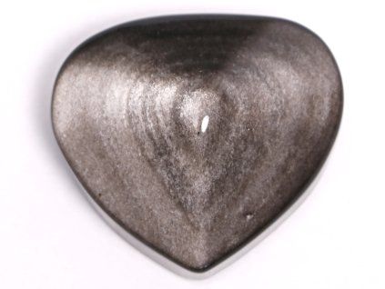 Silver obsidian heart 67g specific #23