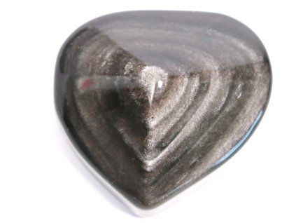 Silver obsidian heart 53g specific #24