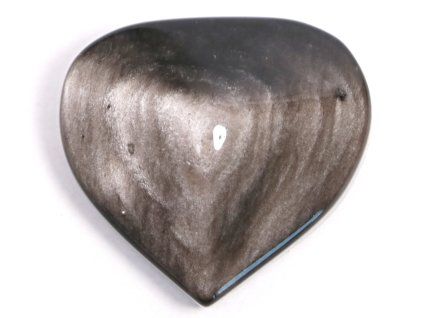 Silver obsidian heart 42g specific #25