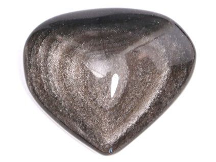 Silver obsidian heart 42g specific #28