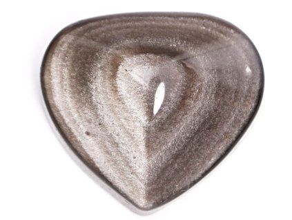 Silver obsidian heart 48g specific #29