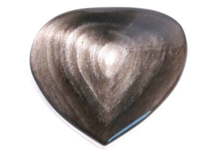 Silver obsidian heart 52g specific #30