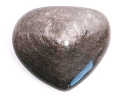 Silver obsidian heart 43g specific #31