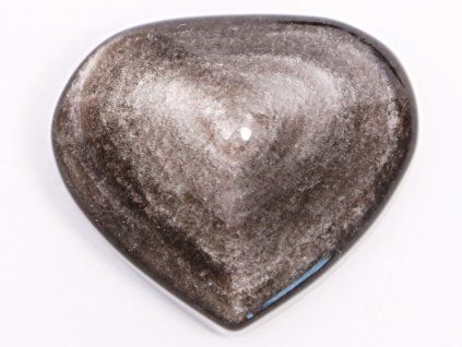 Silver obsidian heart 53g specific #36