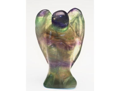 Anděl Fluorit 50x35 mm - Anděl z přírodního kamene #223