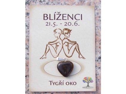 Kámen podle znamení - BLÍŽENCI - tvar srdce
