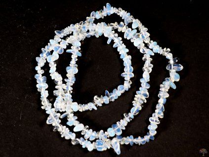 Long chopped necklace - Opalite - tumbled #58