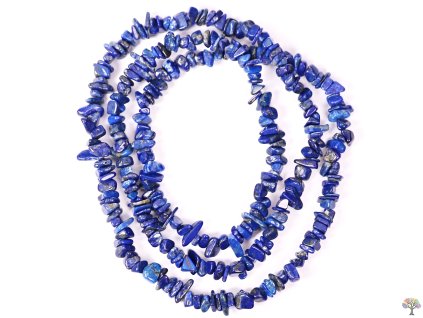 Naszyjnik długi, szlifowany - lapis lazuli - tromlovaný #83 - z naturalnych kamieni