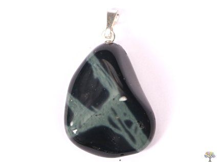 Obsidian spider stone pendant, size M - #95
