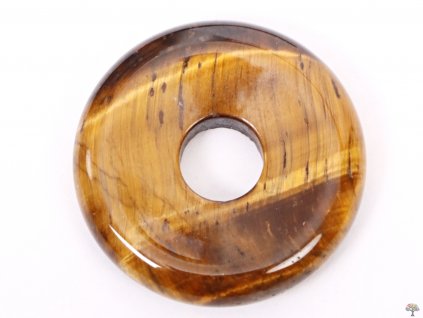 Přívěsek Donut  z kamene Tygří oko vel. 3 cm - #104