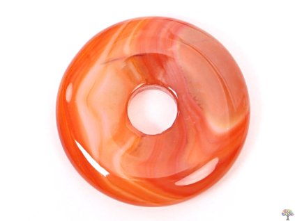 Přívěsek Donut z kamene Karneol vel. 3 cm - #107