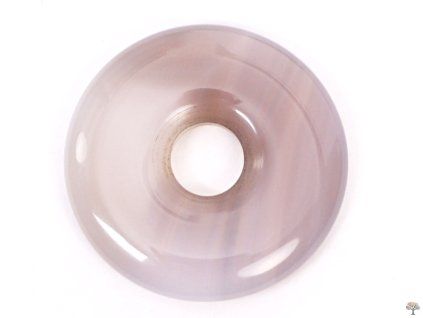 Donut pendant from Agate grey size 3 cm - #110