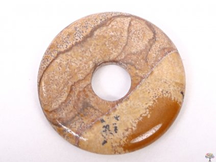 Přívěsek Donut z kamene Jaspis obrázkový vel. 3 cm - #111