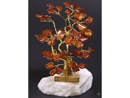 Drzewko szczęścia z bursztynu 9 cm - S - #238