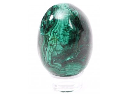 Malachitové vejce 6.2 cm - 308g přírodní kámen malachit + podstavec #280