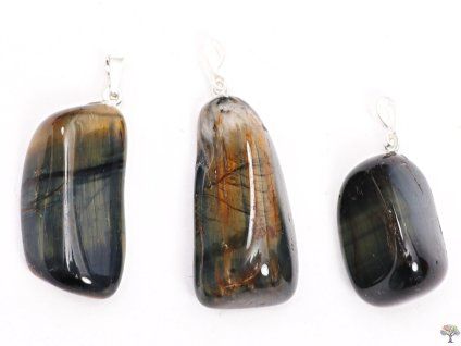 Hawk's eye stone pendant size M - #133
